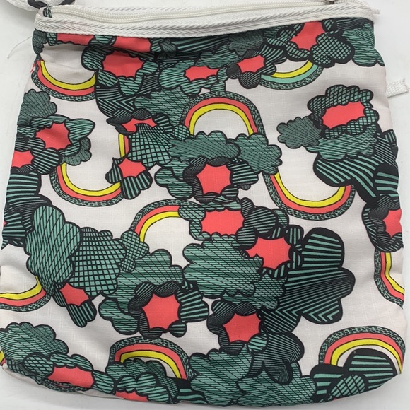 Joe Boxer Green White Rainbow Print Nylon Crossbody Bag MCB4409G - Picture 5 of 12